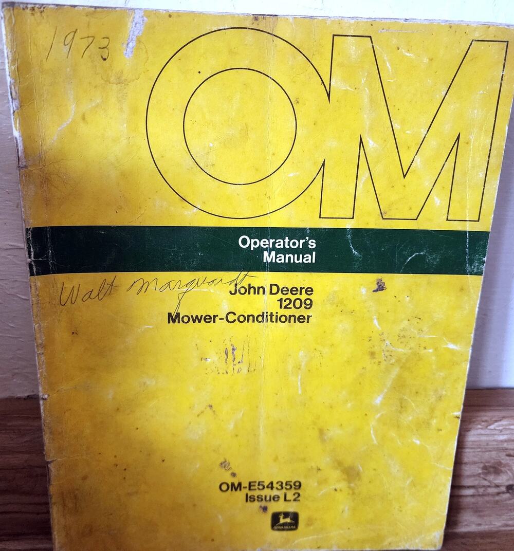 John Deere 1209 Mower-Conditioner Operator's Manual OM-E54359 1973 OEM